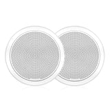 Fusion FM-F65RW FM Series 6.5" Flush Mount Round Marine Speakers - White Grill - 120W