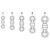 VMC BSHBSWR Black Stainless Steel Heavy-Duty Ball Bearing Swivel #3 - 200lb *3-Pack